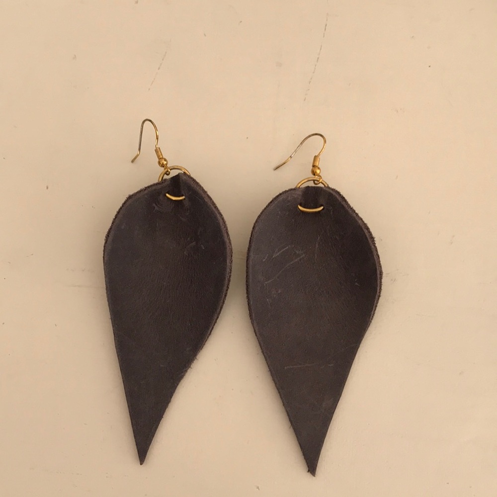 Real leather earrings